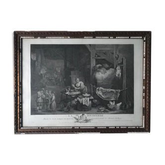 David Teniers II, La boudinèrent, gravure par Jacques Philippe Le Bas, XVIIIème siècle