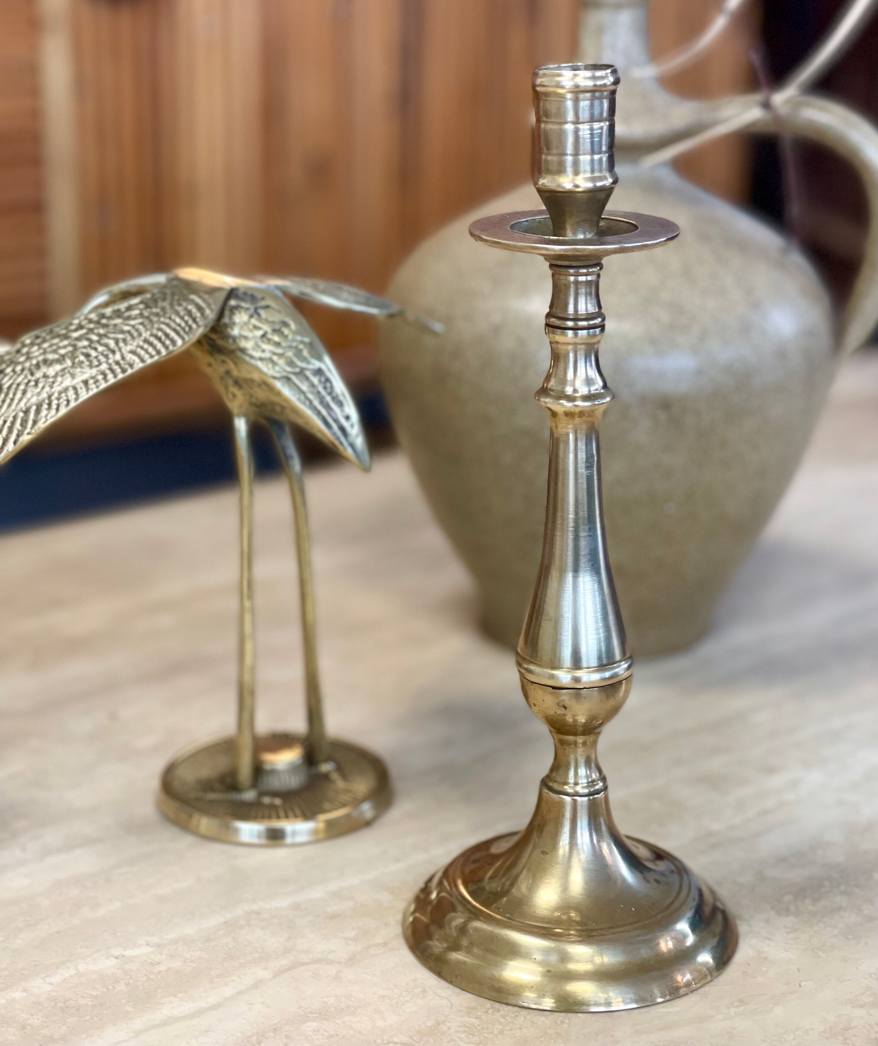 Old brass candle holder
