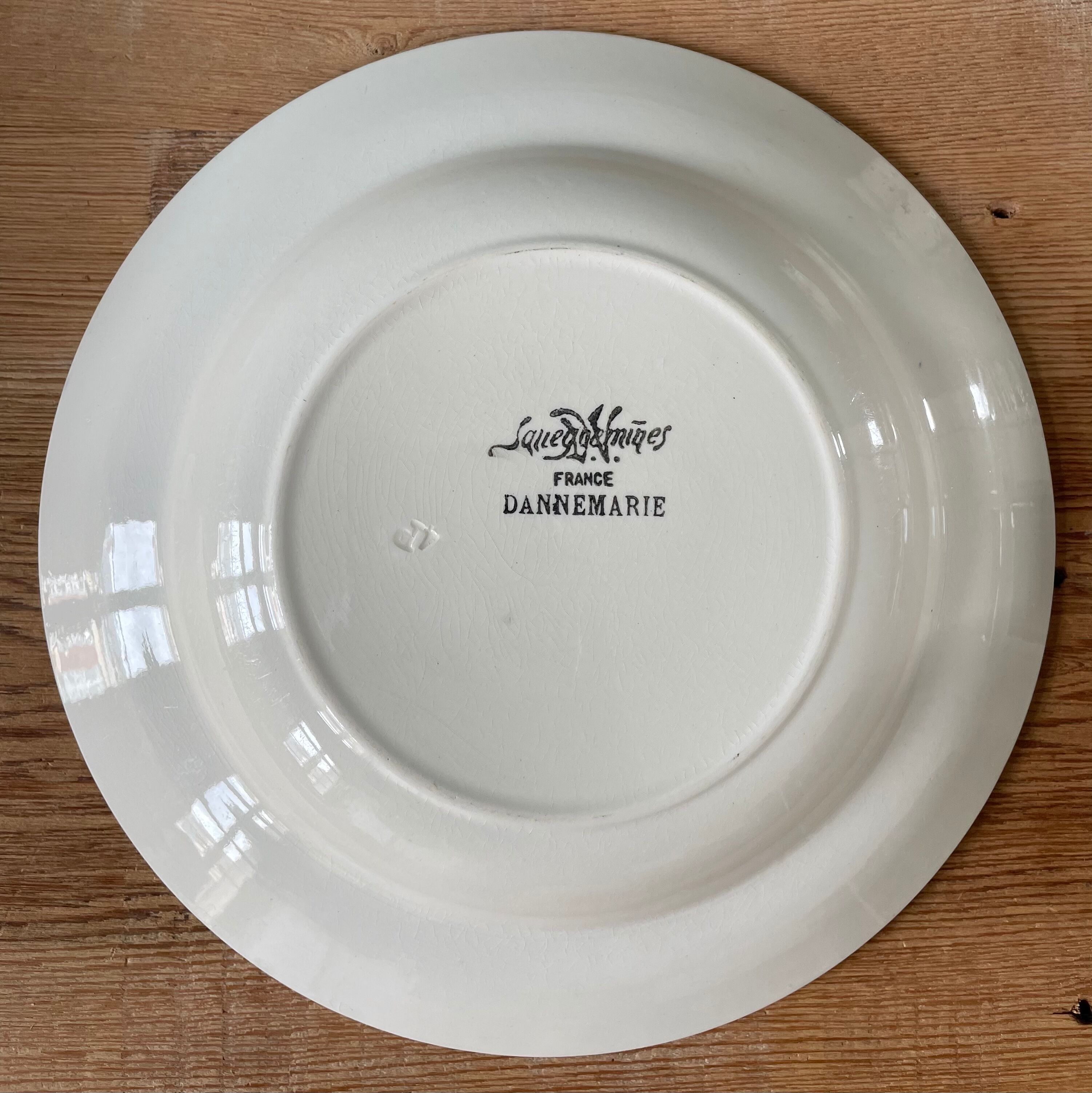 Set of 8 hollow plates model "Dannemarie" Sarreguemines