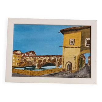 Tuscan painting on canvas, Ponte Vecchio