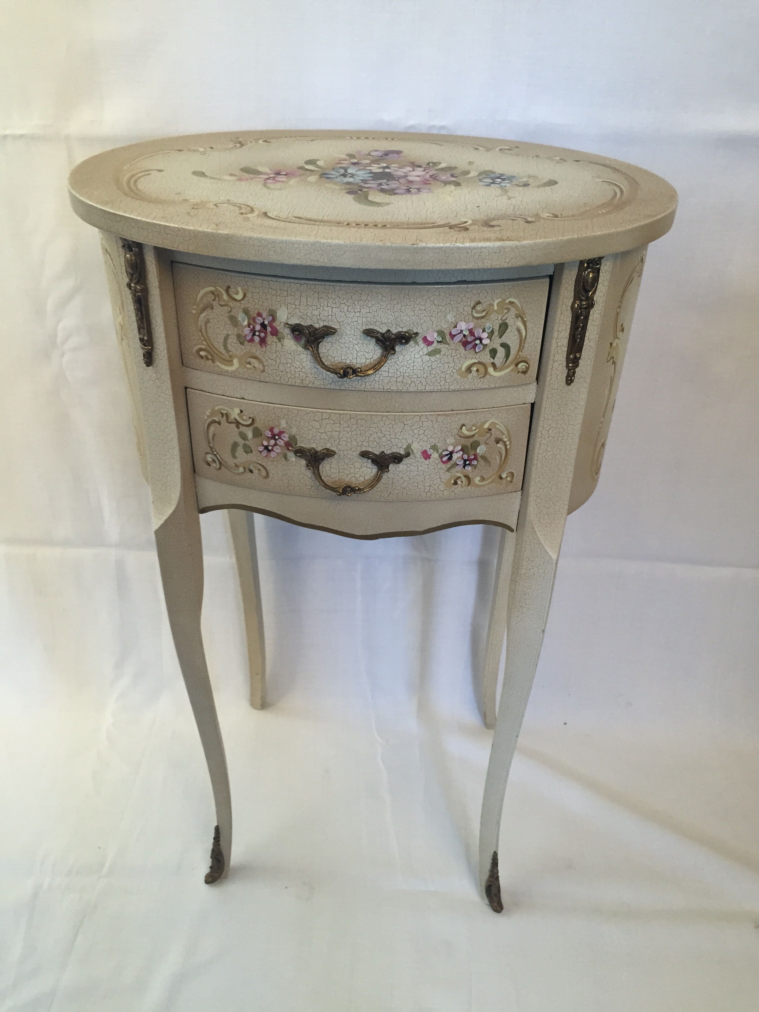 Pair of painted Louis XV style bedside table