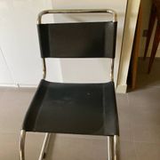 Chaise Thonet en métal et cuir