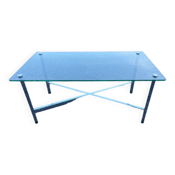 Table basse chromée des années 70