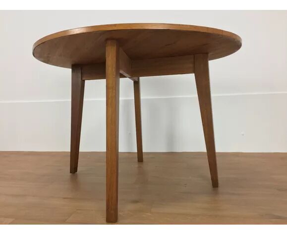 Side table bean wood foot compass, 50s