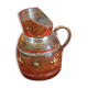 Wooden pitcher and vintage copper decoration