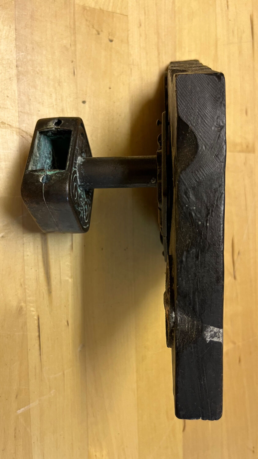 Vintage wood and copper hook