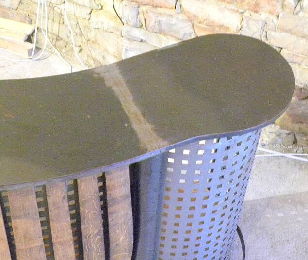 Large steel and wood counter bar