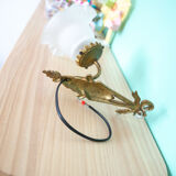 Golden opaline gooseneck wall lamp