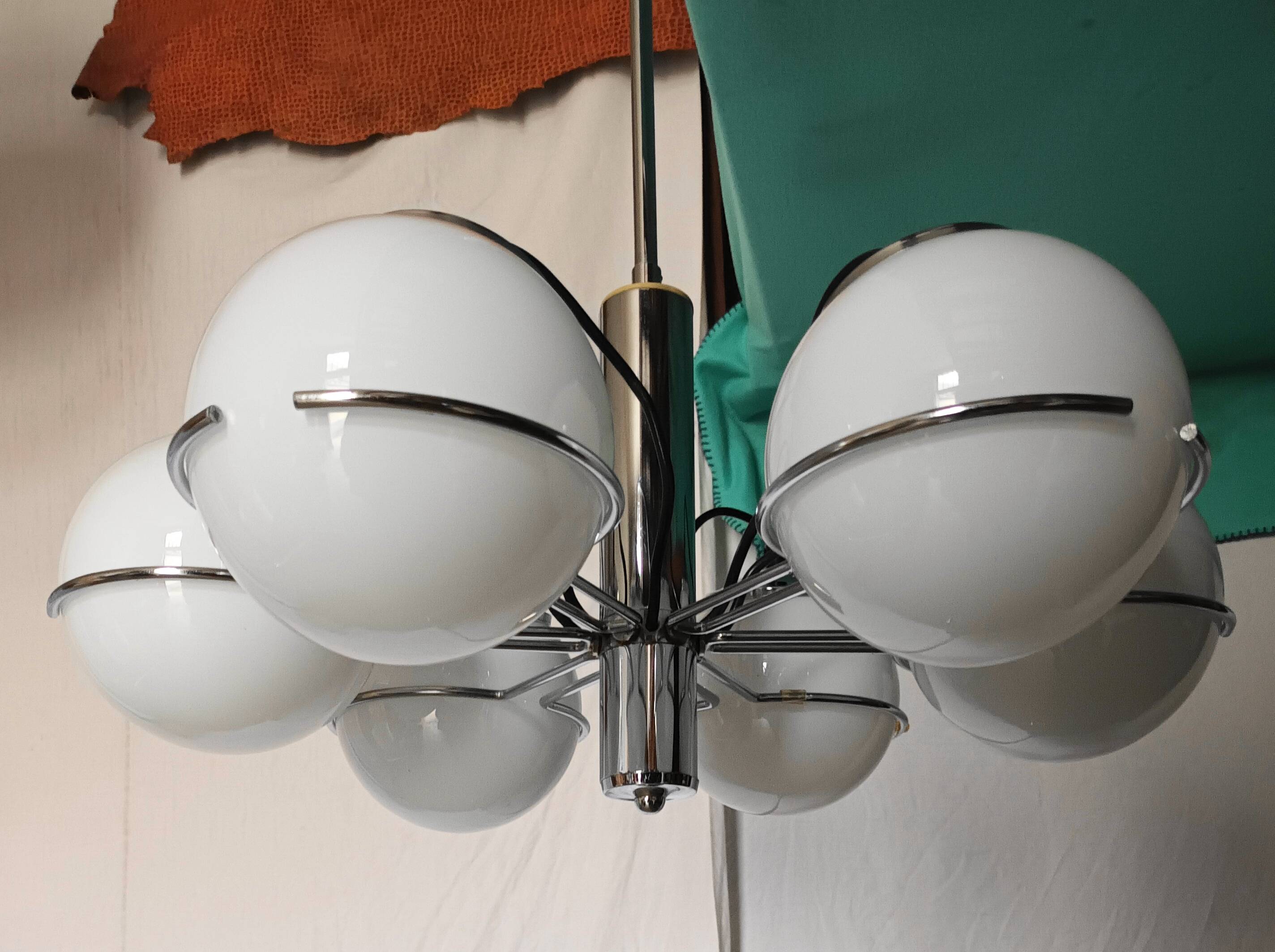 Italian Targetti Sankey chandelier from the 70s