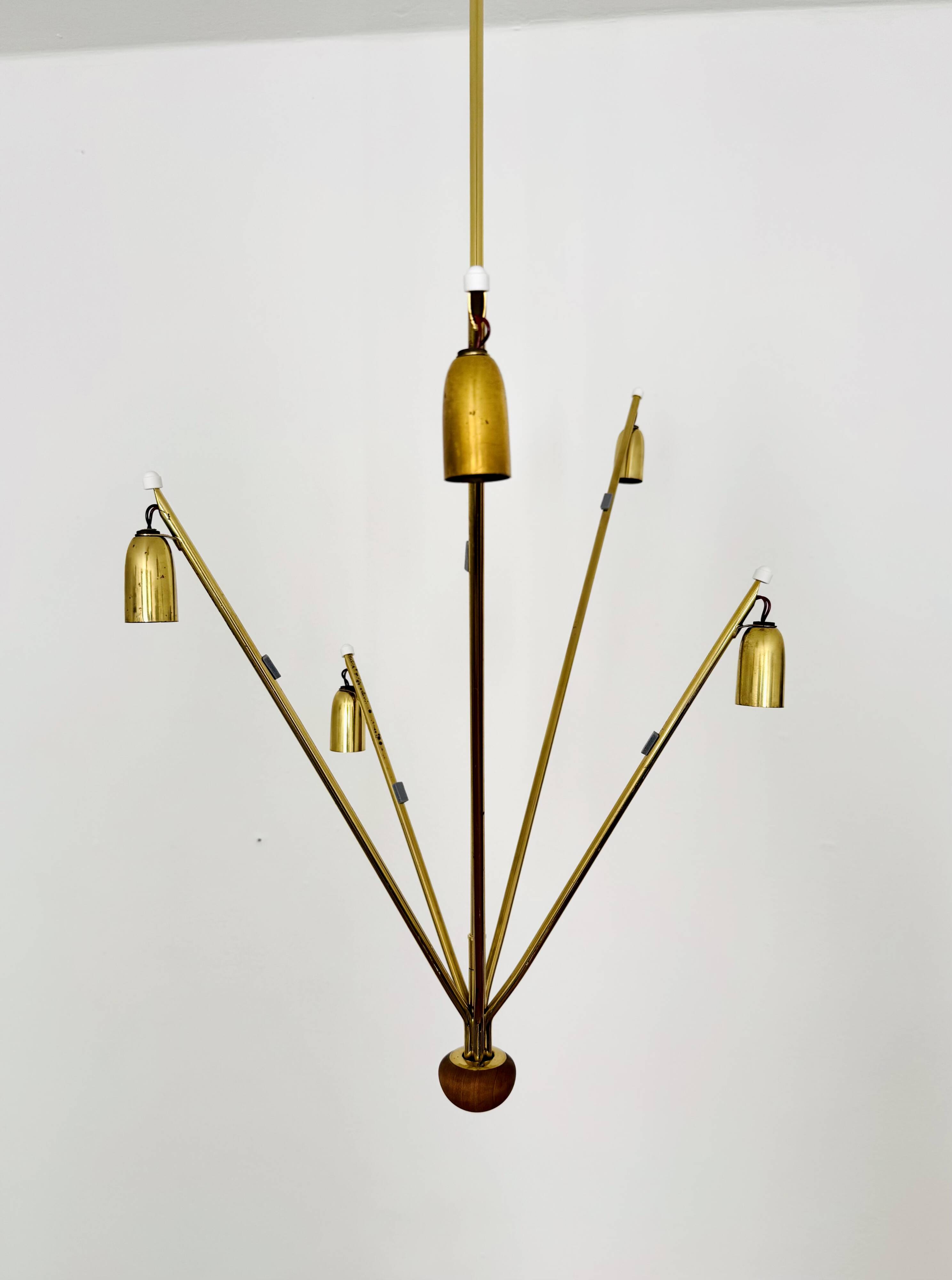Beautiful Brass Chandelier by Rupert Nikoll