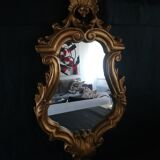 Antique gilded stucco mirror