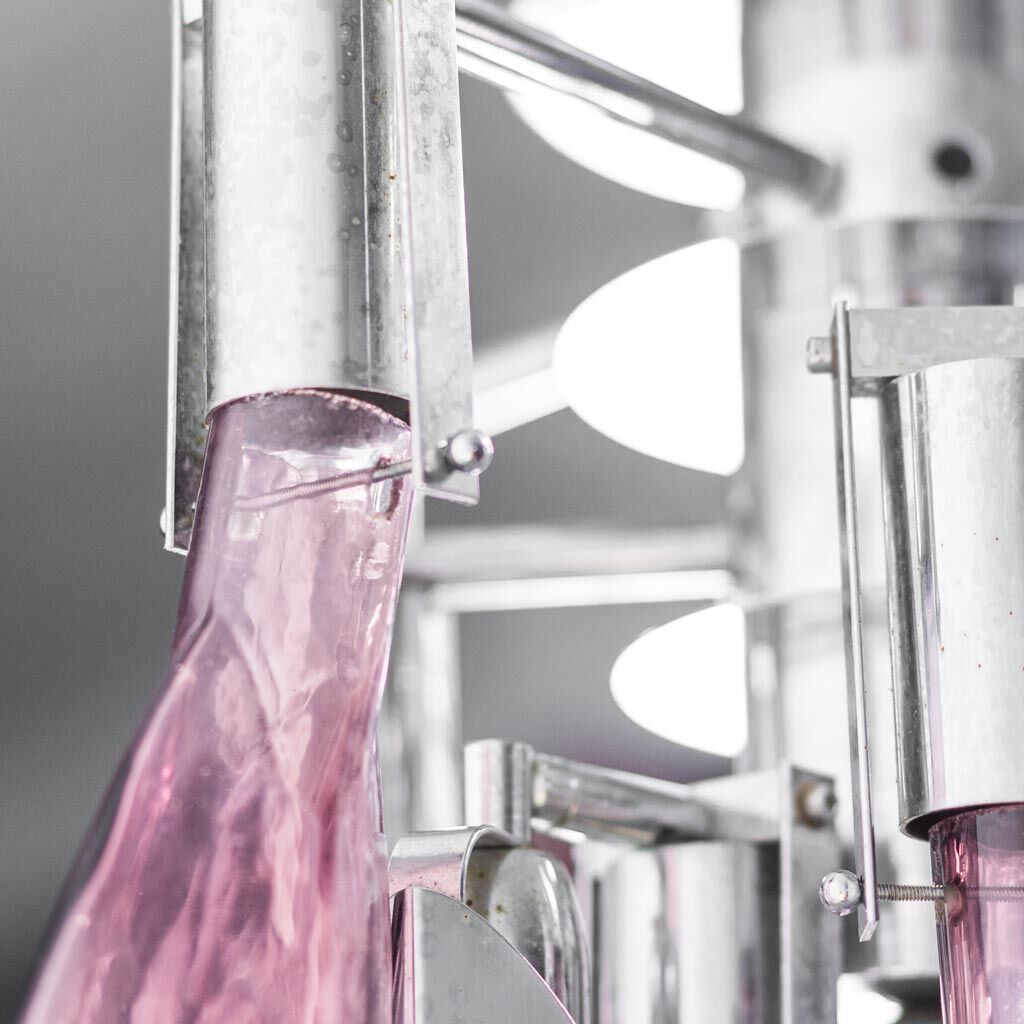 Chandelier 6 lights glass 70