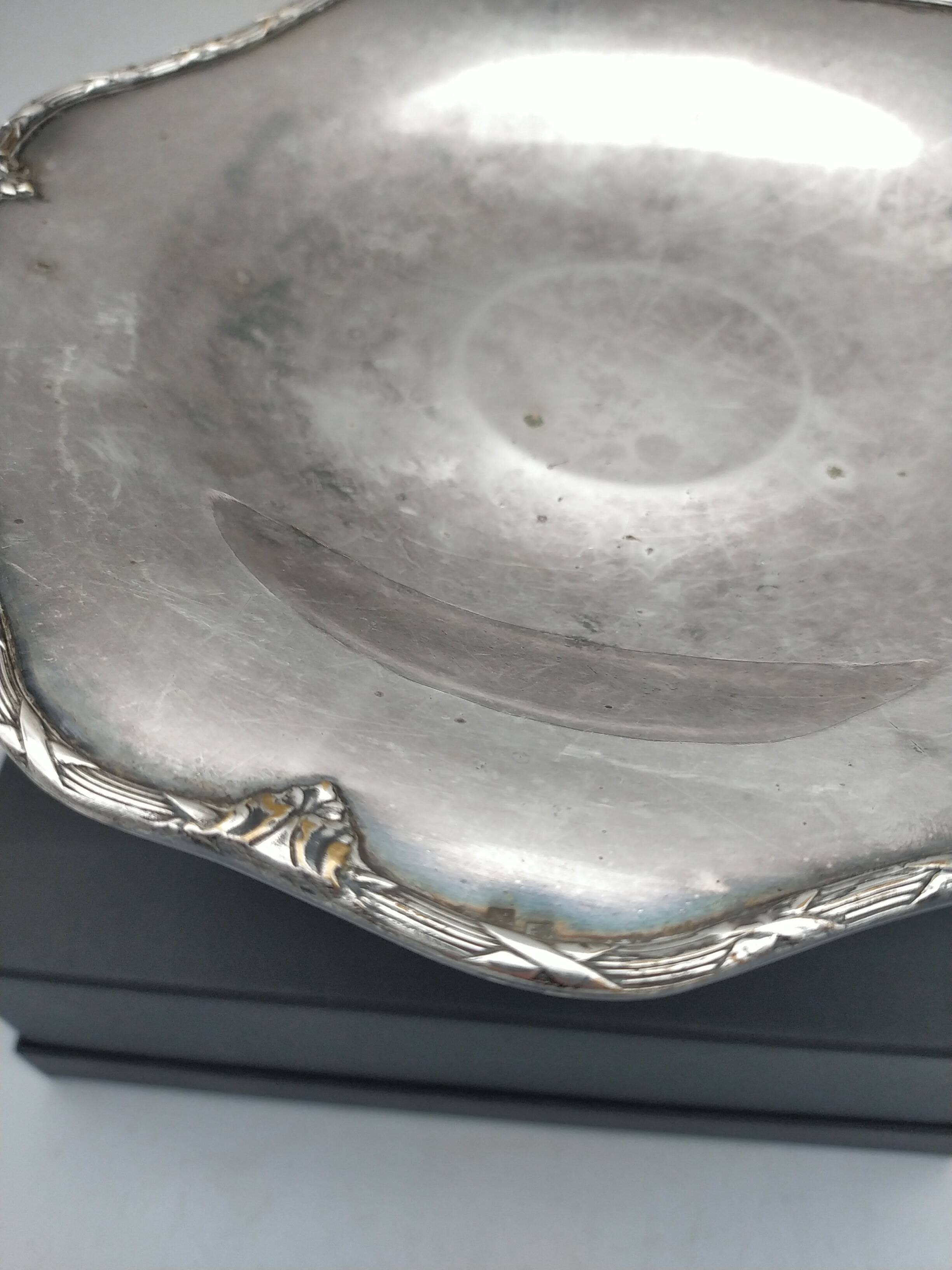 Art Deco silver-plated metal pocket tray