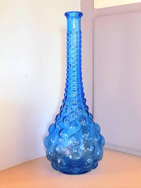 Carafe italienne Empoli bleue 1970