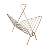 Design magazine holder vintage golden steel file