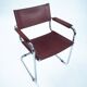 Chaises Bauhaus S34 Mart Stam Marcel en cuir bordeaux, Fasem, années 1980