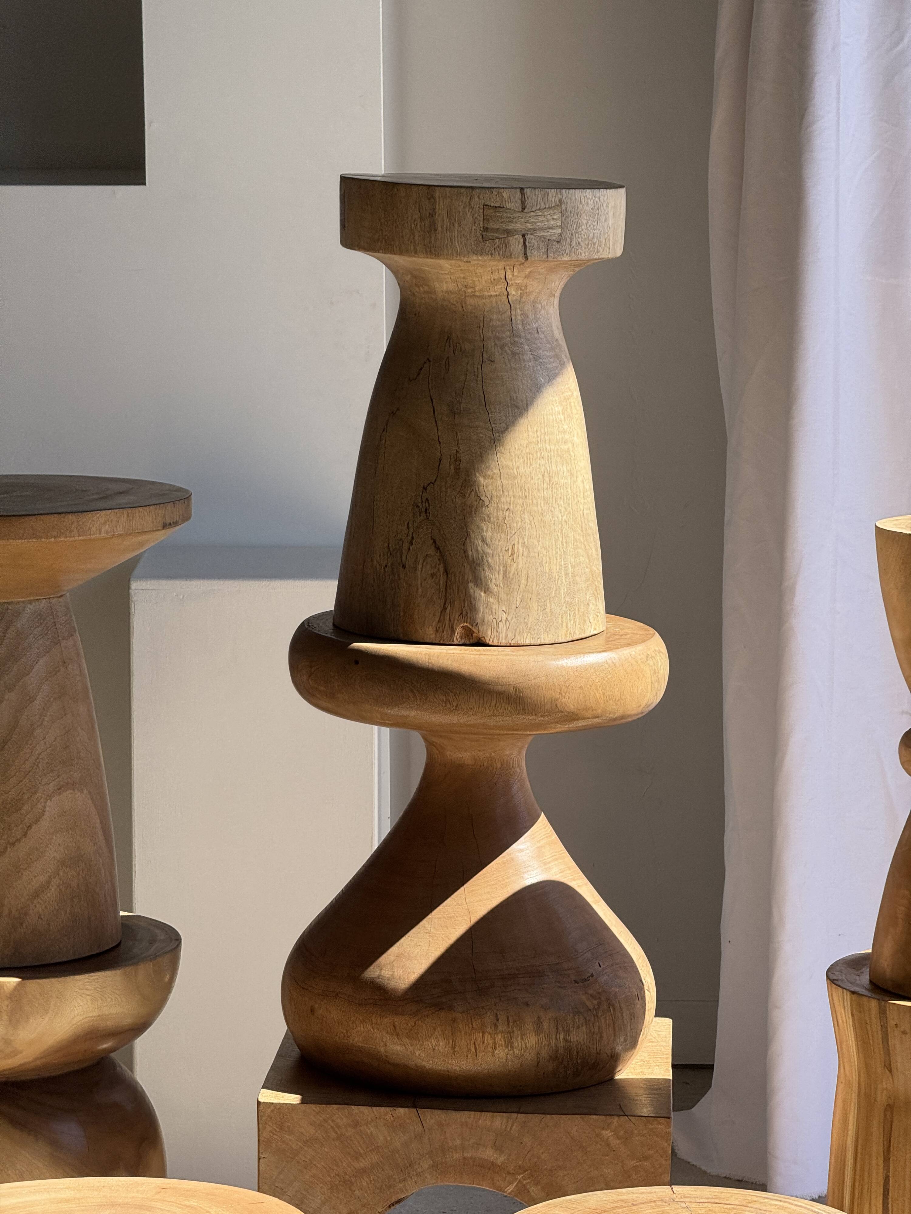 Pawn Natural - Stool, side table, end table in solid mango wood