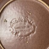 5 Dinner plates Burgundy Sarreguemines sandstone nuanced brown