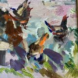 Tableau Huile sur toile marouflée sur carton dimension : 28x33 cm-