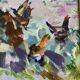 Oil painting on canvas mounted on cardboard, dimensions: 28x33 cm-
