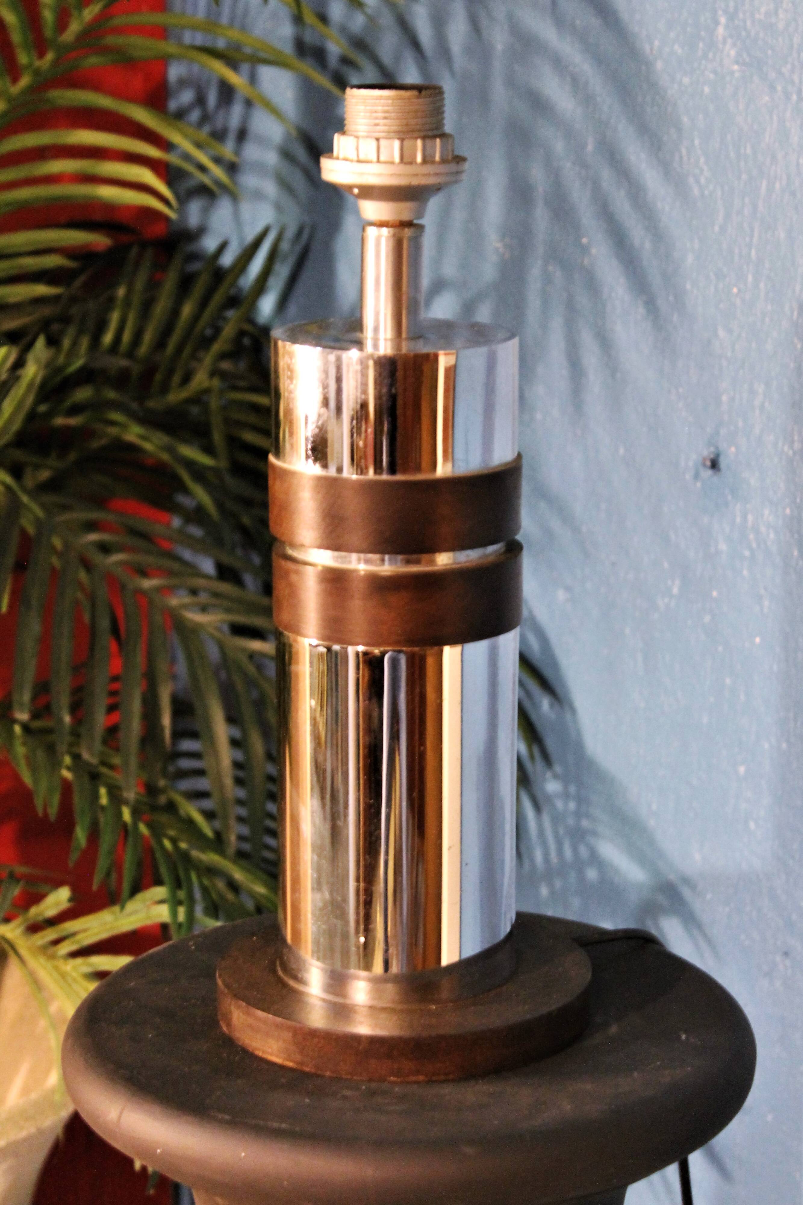 Metal & wood lamp 1970s