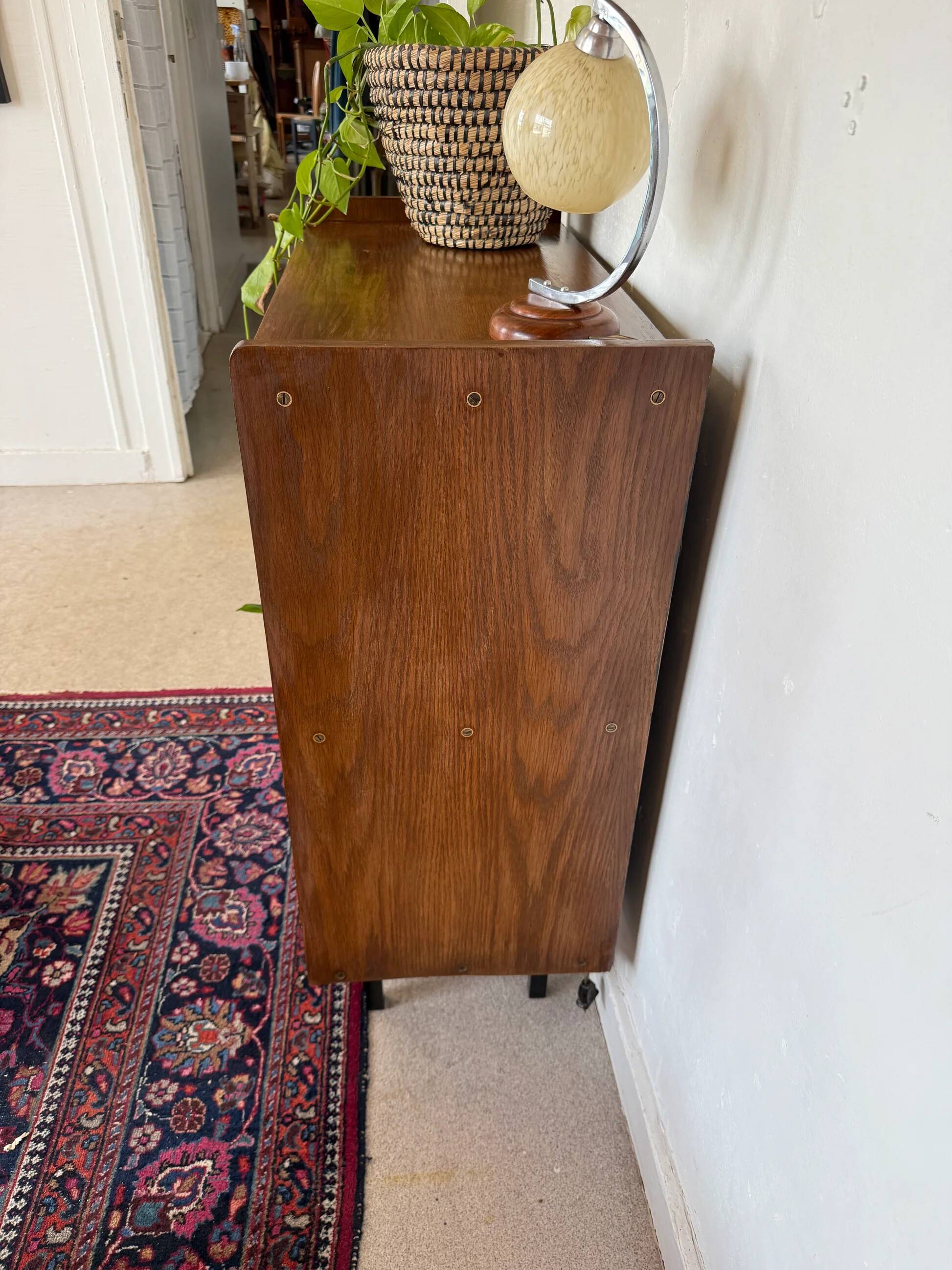 Buffet vaisselier vintage placage chêne