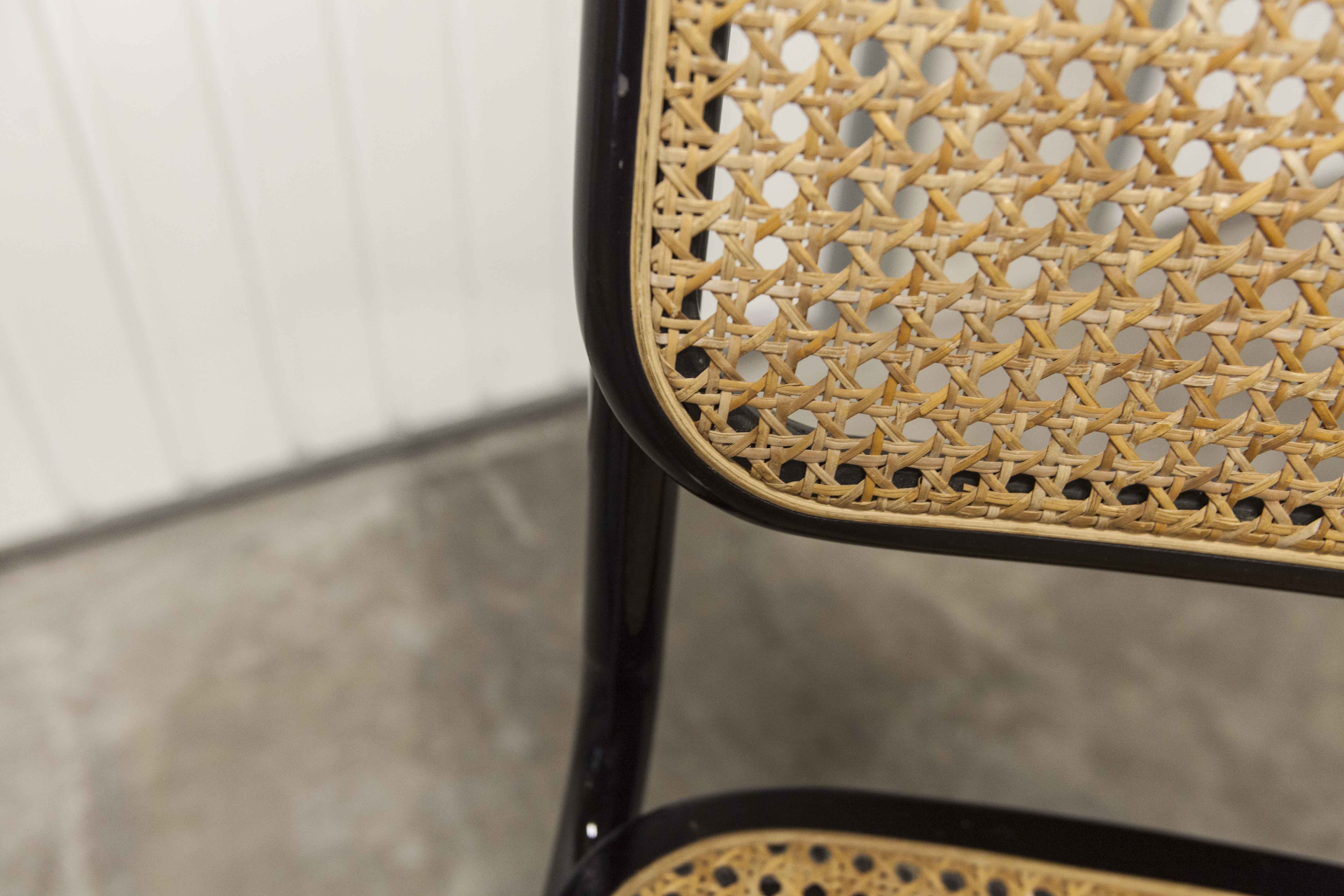 Pair of black Breuer B32 chairs restored, new stamps