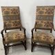 Paire de fauteuils de style Louis XIII a haut dossiers plats XX siècle