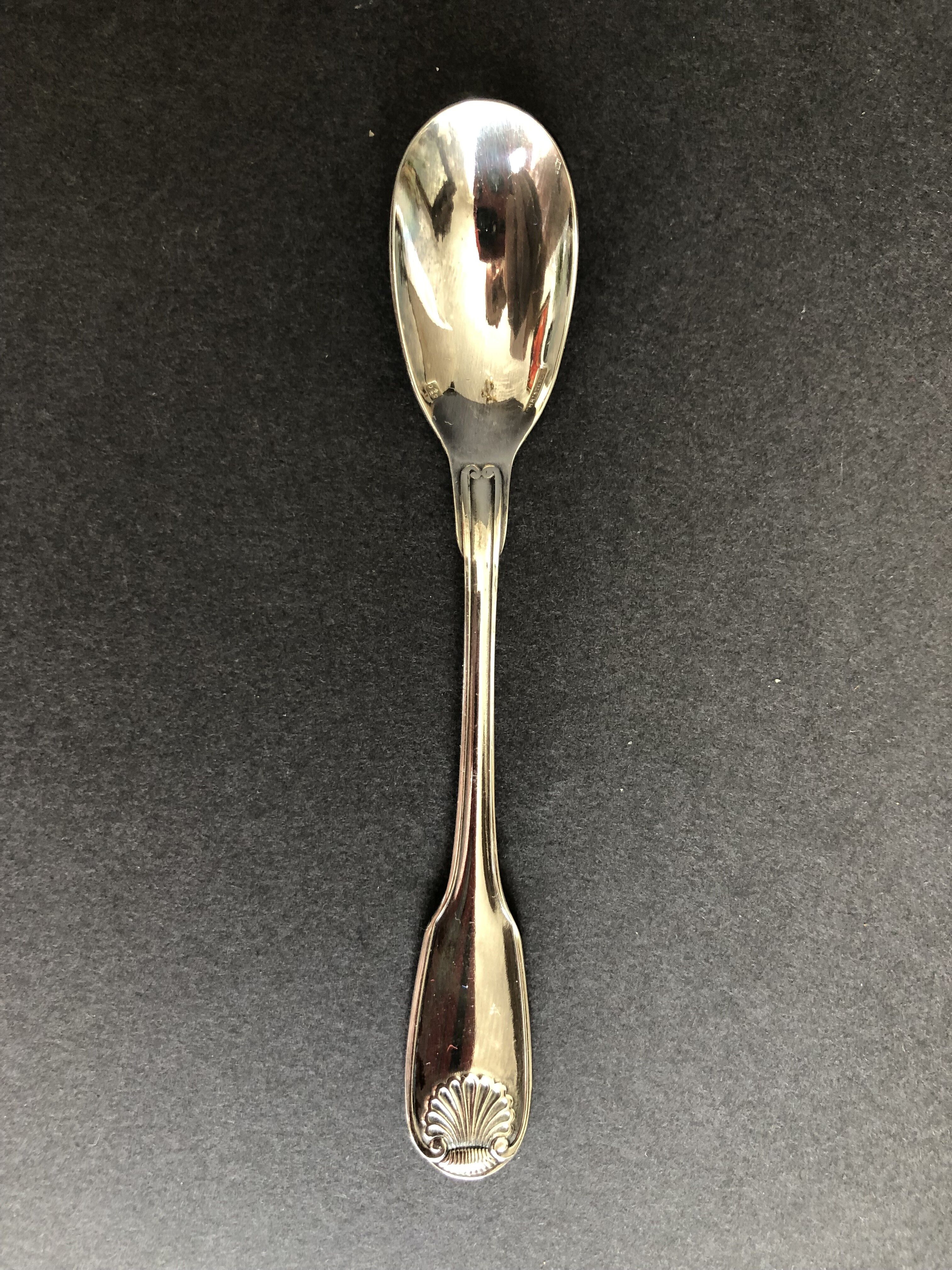 Coquetier and its silver metal spoon Christofle