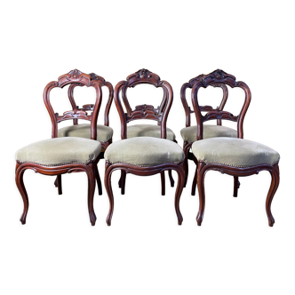Suite of 6 Louis Philippe mahogany chairs
