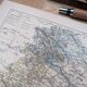 Map of the Marne, 1889. Authentic Vintage.