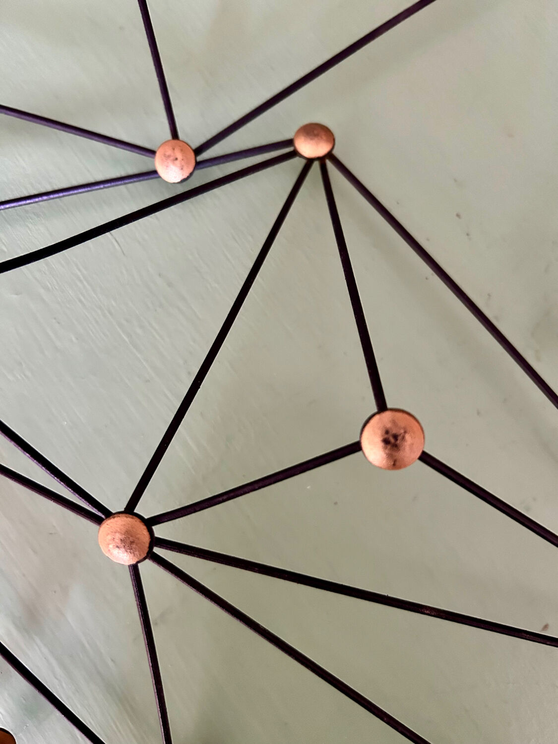 Vintage black metal wall sculpture