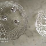 Glass bonbonnière cut with a butterfly pattern