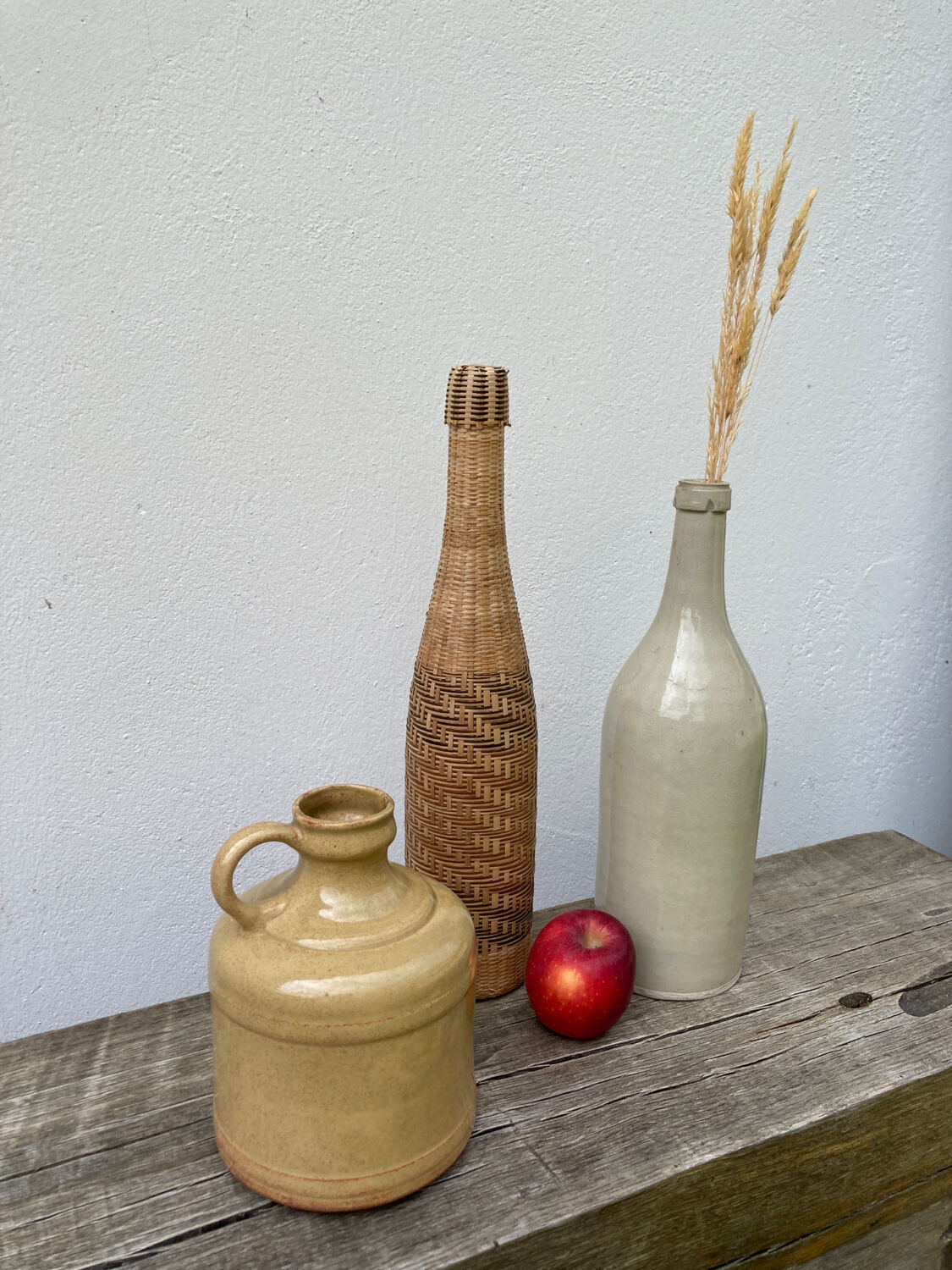 Beige glazed ceramic vase