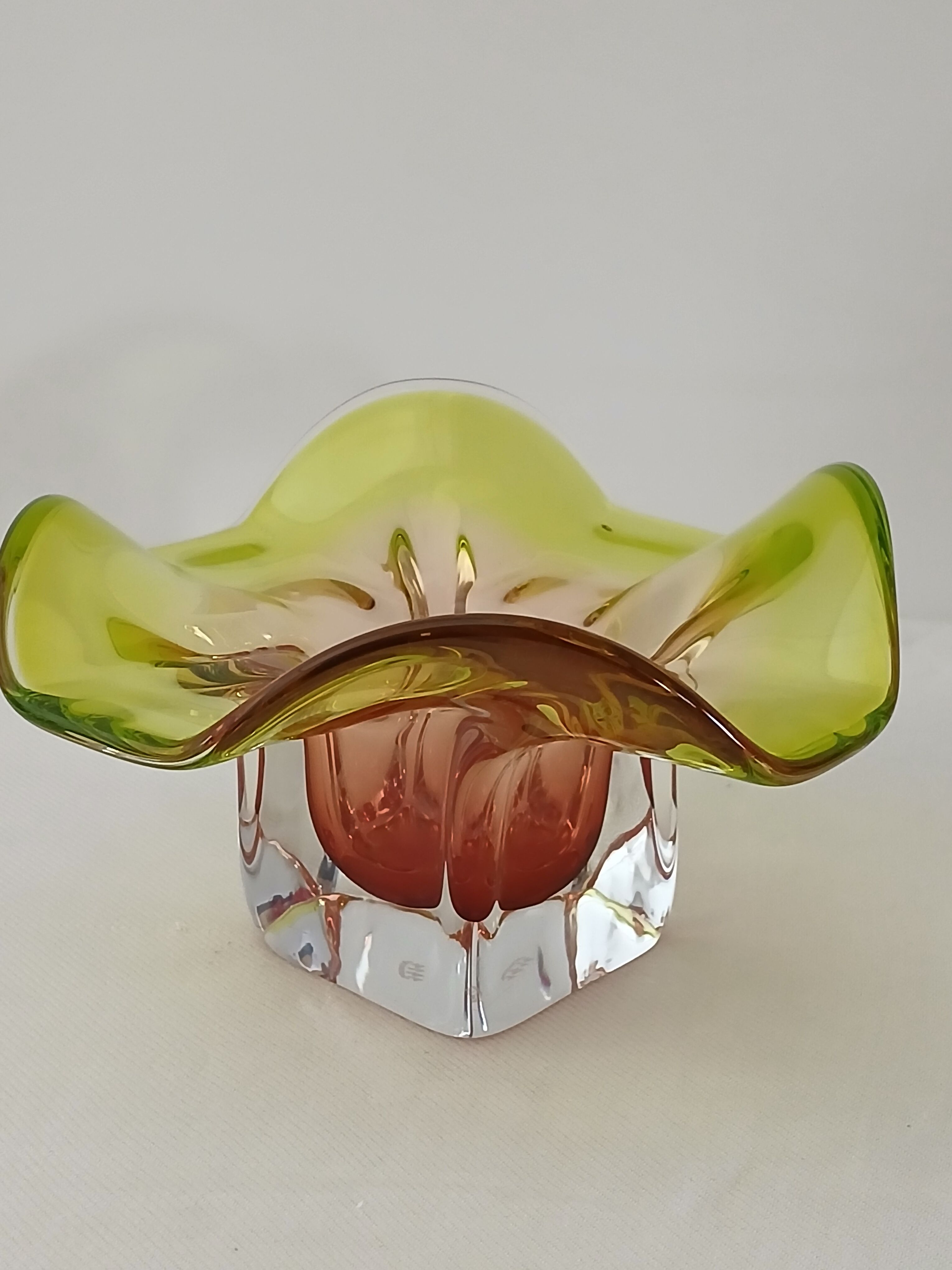Art bowl by designer Joseph Hospodka in Bohemian crystal.