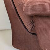 Fauteuil space age,en velours côtelé des années 70