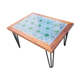 Low wood & stained glass & resin table