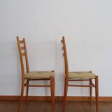 Pair of Scandinavian straw chairs