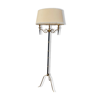 Lampadaire moderniste 3 bras en métal noir et doré