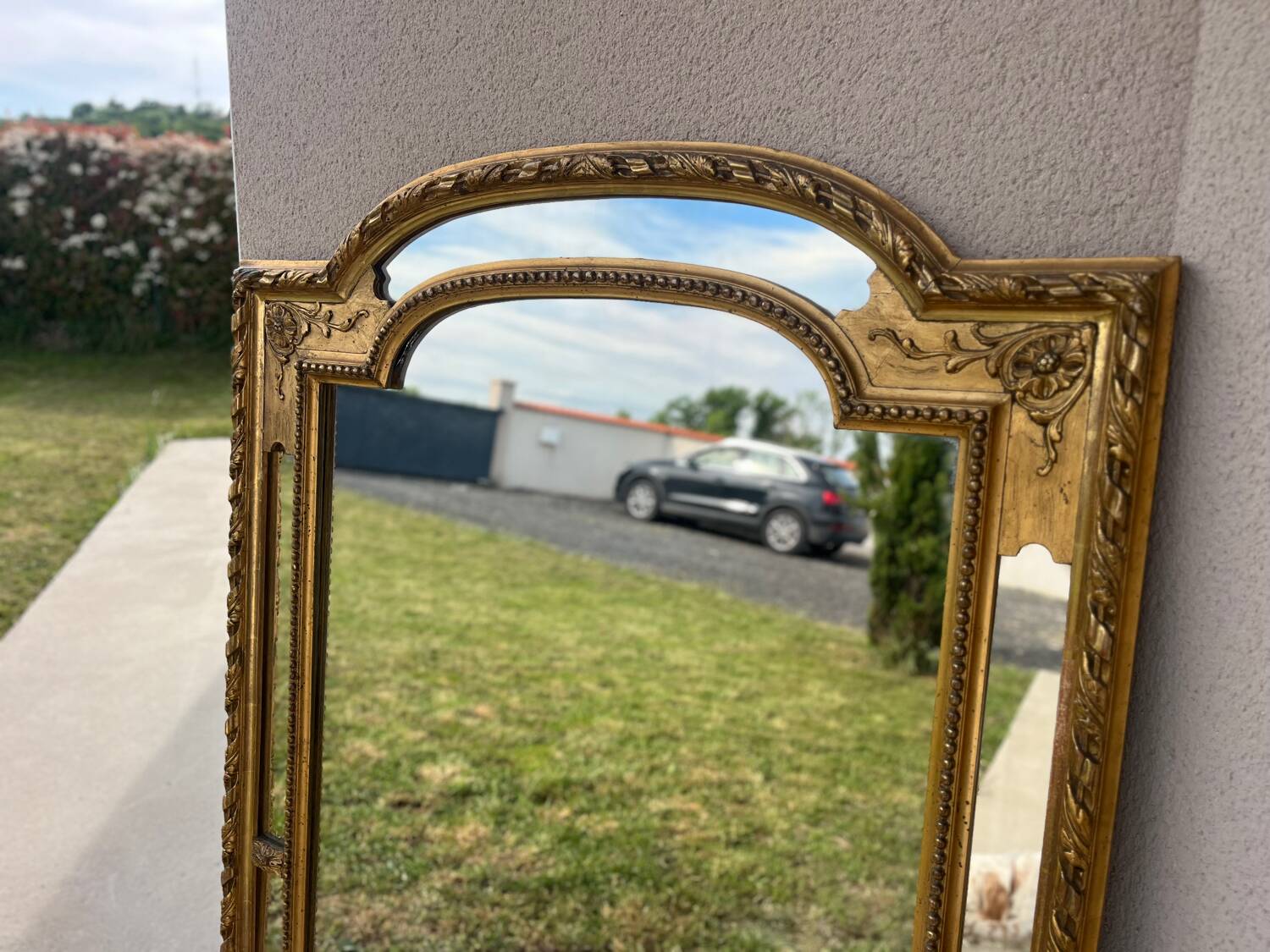 Large antique gilded mirror – Louis-Philippe style – 140 x 90 cm