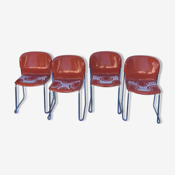 4 Drabert Swing Dining Chairs Designed by Gerd Lange 1973