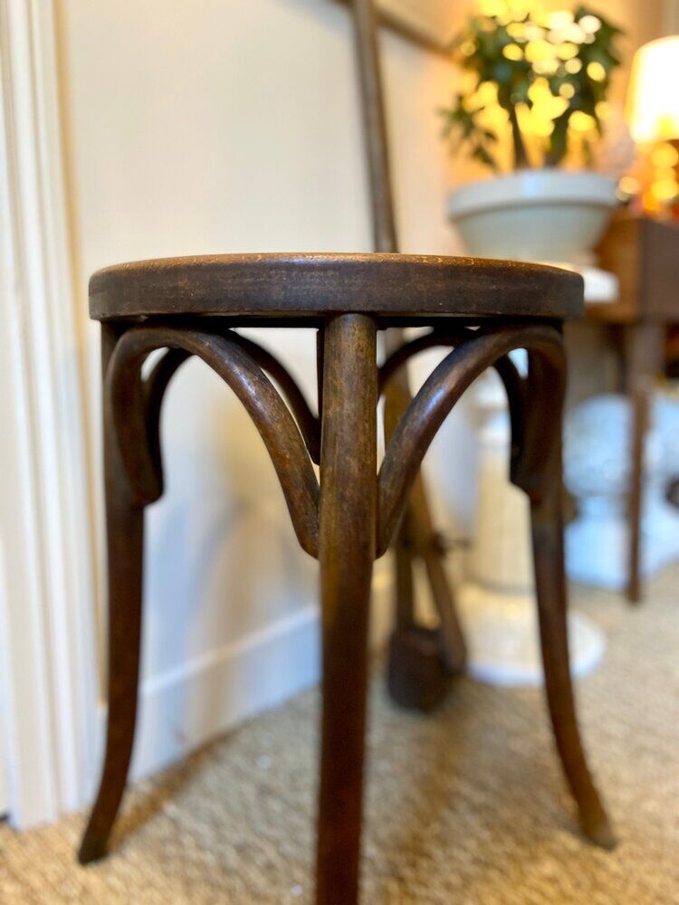 Dark wood stool