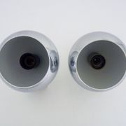 Pair of chrome eye ball wall wall light, reclining. Vintage