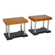 Paire de tabourets en érable œil de perdrix et métal chromé, années 1930