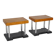 Paire de tabourets en érable œil de perdrix et métal chromé, années 1930