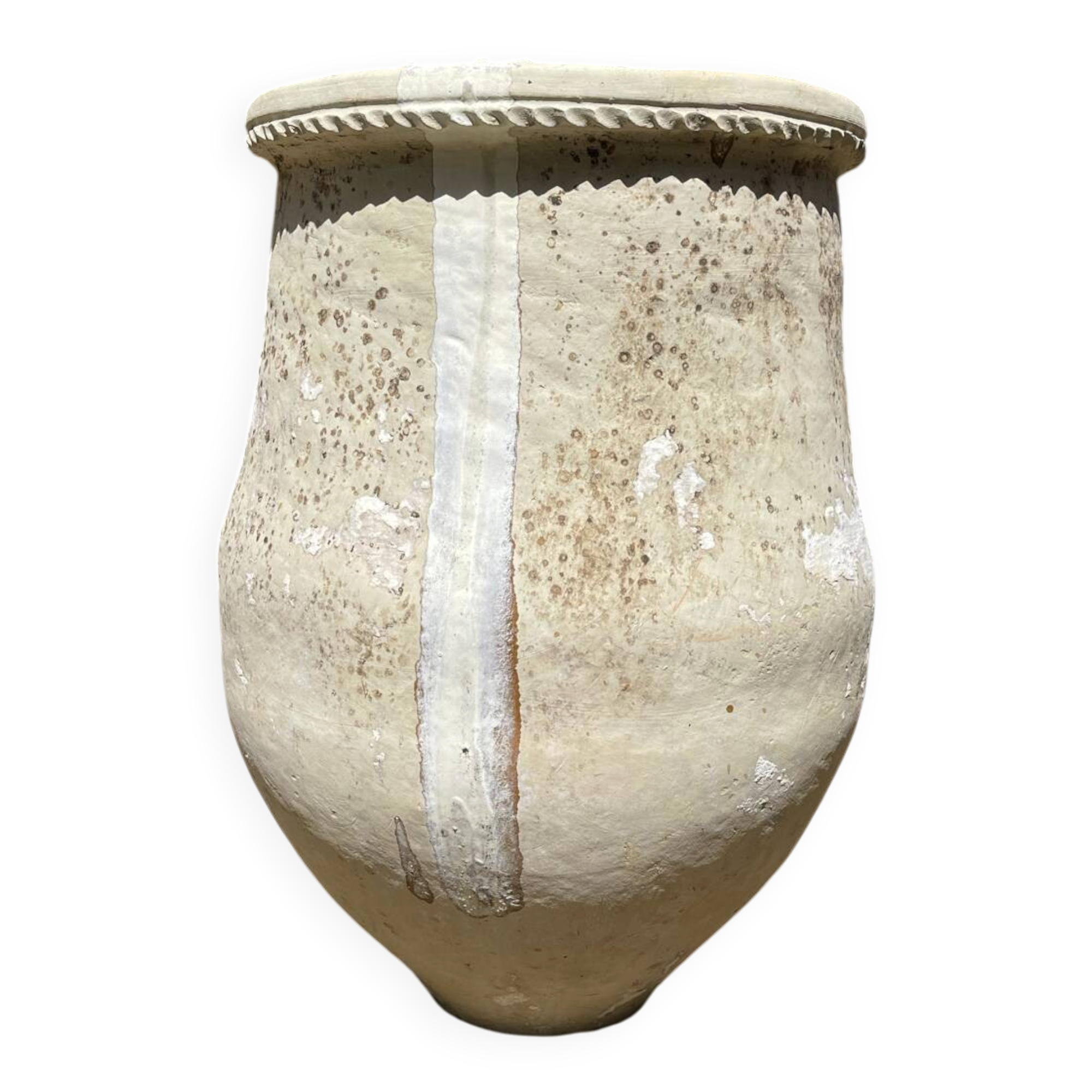 Ancient terracotta pottery jar