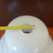 Vintage White Glass Pendant Shade, Large Glossy Glass Lampshade, 1970s–80s Yugoslavia, Diy Lighting