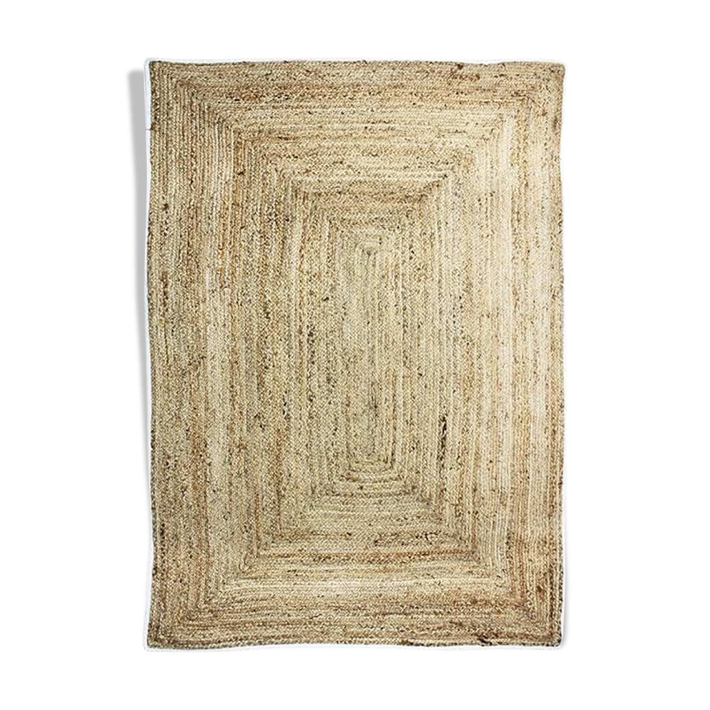 Tapis en jute contour blanc 120x170 cm