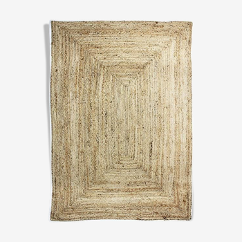 Carpet in white contour jute 120x170 cm