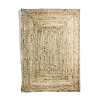 Tapis en jute contour blanc 120x170 cm